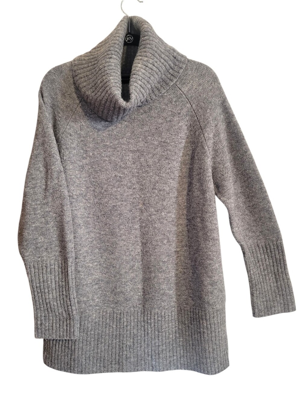 Banana Republic Extra Fine Merino Wool Blend Turtleneckl Tunic Sweater Gray L